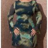 Women's Plus Size Sexy Backless Tie Dye Mesh Dress Bell Sleeve Flared Y2k Mini Dress