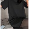 Women's Short Sleeve Crewneck Oversized Tshirt Dress Mesh Ruffle Hem Long Dress