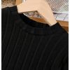 Girl's Casual Sweater Dress Mock Neck Long Sleeve Knitted Midi Dress