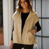 Women's Fleece Vest Casual Sleeveless Button Down Winter Warm Sherpa Jacket with Pockets