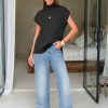 Women's Turtleneck Sleeveless Sweater Vest Casual Short Cap Sleeve Knit Pullover Tank Tops 2025 Fashion Fall Clothes