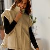 Women's Fleece Vest Casual Sleeveless Button Down Winter Warm Sherpa Jacket with Pockets