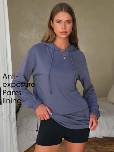 Women 2 Piece Sets Cotton Sweatsuits Fall Hooded Sweatshirt Cargo Skort Skirt Stretchy Tracksuit Casual Tennis Pockets