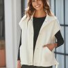 Women's Fleece Vest Casual Sleeveless Button Down Winter Warm Sherpa Jacket with Pockets