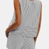 Women's Summer 2 Piece Outfits Sleeveless Tank Top Matching Shorts Sets Cotton Striped Sweatsuits Vacation Beach 2025