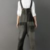 Women's Loose Baggy Denim Wide Leg Drop Crotch Jumpsuit Rompers Overalls