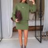 Women 2 Piece Sweater Skirt Sets Mock Neck Long Sleeve Knit Pullover Top Matching Mini Skirts Fall Winter Outfits 2025
