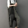 Women's Loose Baggy Denim Wide Leg Drop Crotch Jumpsuit Rompers Overalls