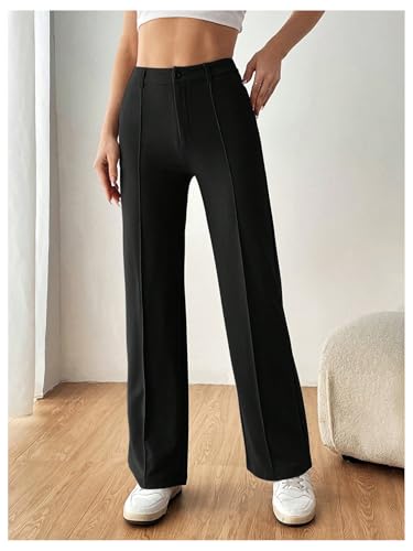 Women's Straight Leg Dress Pants High Waisted Slacks Casual Work Office Pants Trousers
