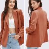 Women's Business Casual Blazers Lightweight Long Sleeve Knit Lapel Loose Fit Work Office Suit Jackets with Pocket 2025