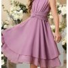 Girl's Chiffon Flowy Dress Sleeveless Tiered Swing Bridesmaid Flower Girl Party Dress