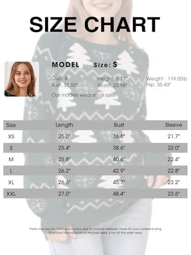 EXLURA Patterns Reindeer Ugly Christmas Sweater Jumper Pullover Tops