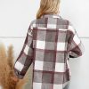 Women's Warm Sherpa Lined Fleece Plaid Flannel Shirt Jacket Button Down Fuzzy Shacket