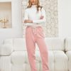 Womens Sherpa Lined Sweatpants Winter Warm Fleece Joggers Casual Lounge Pants