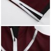 Womens Windbreaker Jacket Outdoors Hiking Reflective Striping Hooded Half Zip Pullover Contrast Pocketed Outerwear