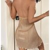 Women's Criss Cross Halter Backless Sexy Mini Dress Textured Plisse Party Dress