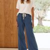 Women Wide Leg Jeans Casual Loose Fit High Elastic Waist Denim Pants with Pockets