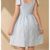 Girl's Flower Girl Dress Bow Sleeveless Fit and Flare A Line Party Wedding Jacuqard Dress