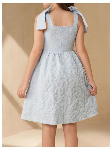 Girl's Flower Girl Dress Bow Sleeveless Fit and Flare A Line Party Wedding Jacuqard Dress