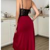 Women's Lace Lingerie Dress Sleeveless High Slit Long Nightgown Chemise Nightdress