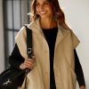Women's Fleece Vest Casual Sleeveless Button Down Winter Warm Sherpa Jacket with Pockets