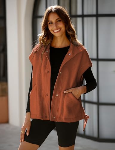 41XQQDANEyL.jpg Women's Fleece Vest Casual Sleeveless Button Down Winter Warm Sherpa Jacket with Pockets