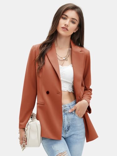 Women's Business Casual Blazers Lightweight Long Sleeve Knit Lapel Loose Fit Work Office Suit Jackets with Pocket 2025