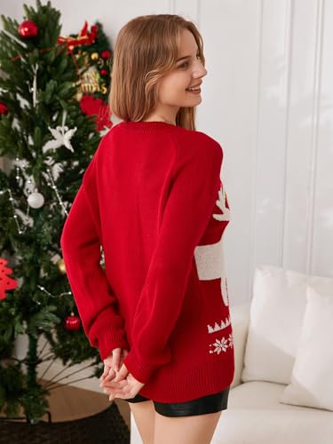 Patterns Reindeer Ugly Christmas Sweater Jumper Pullover Tops