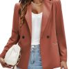 Women's Business Casual Blazers Lightweight Long Sleeve Knit Lapel Loose Fit Work Office Suit Jackets with Pocket 2025