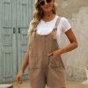 Women's Casual Summer Cotton Linen Rompers Overalls Jumpsuit Shorts