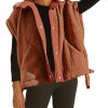 41ZYAO8beCL.jpg Women's Fleece Vest Casual Sleeveless Button Down Winter Warm Sherpa Jacket with Pockets