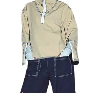Womens Windbreaker Jacket Outdoors Hiking Reflective Striping Hooded Half Zip Pullover Contrast Pocketed Outerwear