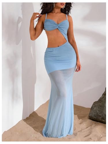 SHENHE Women's Cutout Prom Dress Long Formal Evening Dresses Twist Tube Maxi Dresses