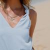 EXLURA Womens Summer 2 Piece Sets Sleeveless V Neck Knotted Tank Tops Shorts Matching Sets Vacation Cruise Beach Outfits 2025