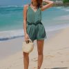 Womens Summer 2 Piece Sets Sleeveless V Neck Knotted Tank Tops Shorts Matching Sets Vacation Cruise Beach Outfits 2025