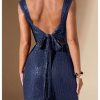 Women's Sequin Open Back Glitter Bodycon Slit Mini Dress Sexy Party Night Dress