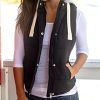 Yeokou Women's Slim Sleeveless Quilted Removable Hooded Winter Puffer Vest Coat