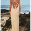 Women's Plunge Neck Backless Low Cut Maxi Dress Rose Floral Wedding Guest Dresses