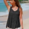 Womens Summer Sleeveless Scoop Neck Knit Sweater Vest Crochet Hollow Out Tank Tops Beach Vacation 2025