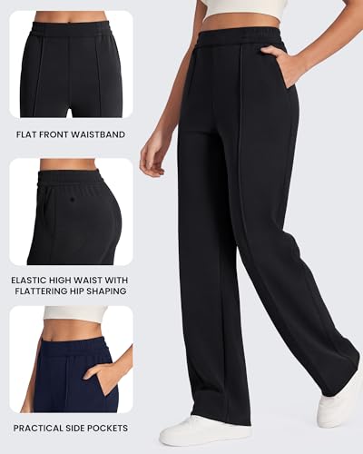 Smoofit Modal Soft Women Wide Leg Sweatpants with Pockets Yoga Pants Casual Lounge Trousers Petite/Regular/Tall