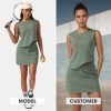 Womens Summer 2 Piece Short Skirt Sets Sleeveless Top and Tennis Skorts Dressy Cotton Matching Sweatsuits Outfits 2025