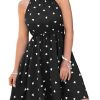Girl's Summer Halter Neck Dress Heart Print Sleeveless A Line Flowy Short Sundress