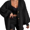 41drklOKMQL.jpg Womens 2025 Oversized Cardigan Sweaters Fall Winter Lightweight Soft Knit Cardigan Open Front Button Outwear Coats