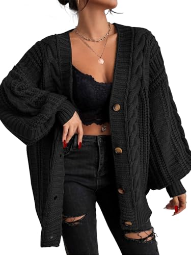 41drklOKMQL.jpg Womens 2025 Oversized Cardigan Sweaters Fall Winter Lightweight Soft Knit Cardigan Open Front Button Outwear Coats