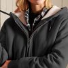 Women's Casual Full Zip Up Sherpa Lined Hoodie Sweatshirt Jacket Coat