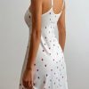 Women's Sexy Strawberry Pajama Dress Bow Sweetheart Neck Sleeveless Babydoll Nightgown Pj Sleep Dress
