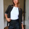 Women Casual Long Sleeve Leopard Cuff Blazers Open Front Stretchy Knit Blazer Business Work Office Suit Jacket Pockets