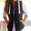Yeokou Women's Slim Sleeveless Quilted Removable Hooded Winter Puffer Vest Coat