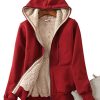 41g3Fv2wFoL.jpg Women's Casual Full Zip Up Sherpa Lined Hoodie Sweatshirt Jacket Coat