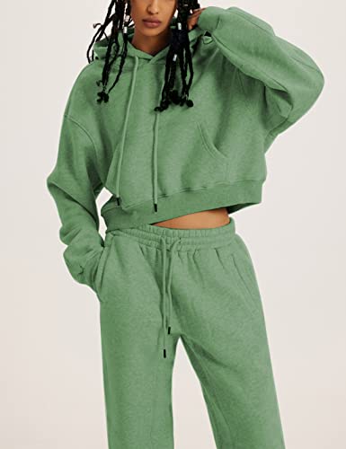 41gIMOFyRTL.jpg Women's Fleece 2 Piece Outfits Sweatsuits Pullover Hoodie Sweatshirt Jogger Pants Tracksuits Set